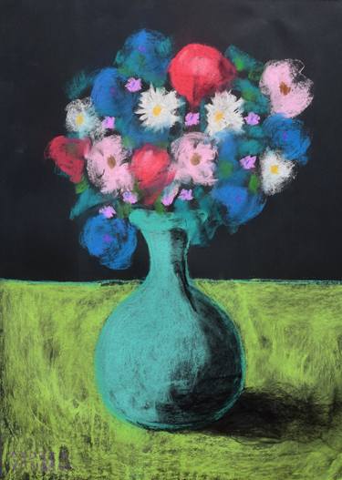 Original Impressionism Floral Drawings by Andrea Vandoni