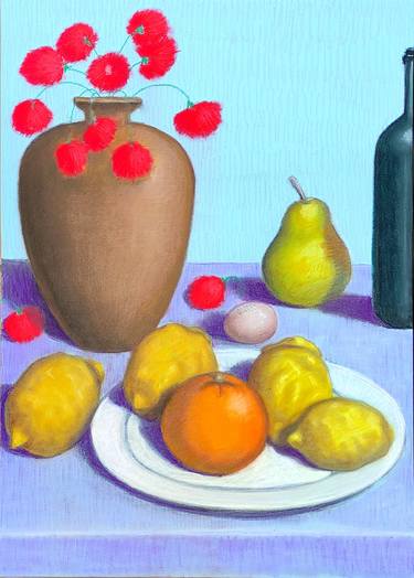 Original Impressionism Still Life Drawing by Andrea Vandoni