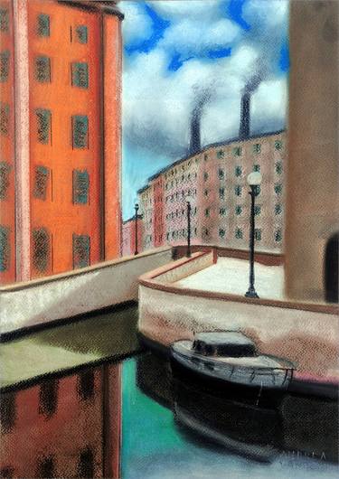 Original Impressionism Boat Drawings by Andrea Vandoni