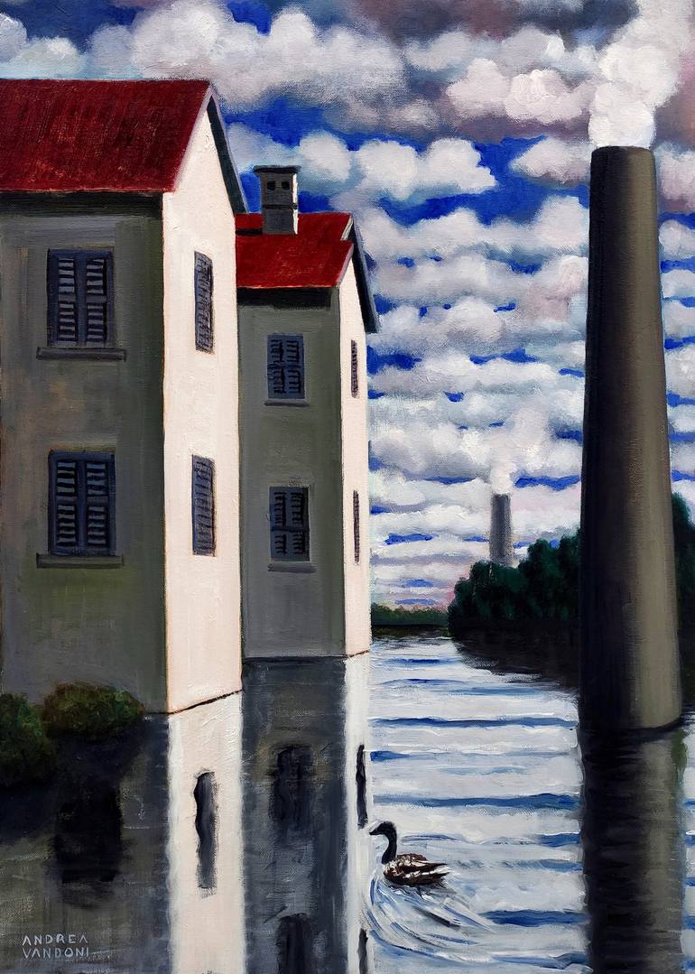 A New Lake Painting by Andrea Vandoni | Saatchi Art Jordan