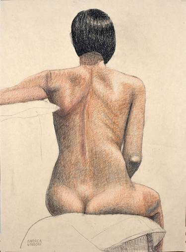 Original Figurative Nude Drawings by Andrea Vandoni