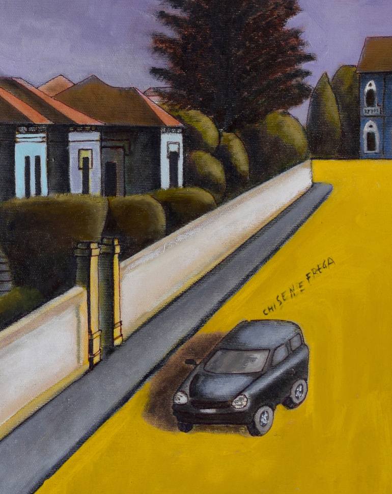 Original Surrealism Automobile Painting by Andrea Vandoni