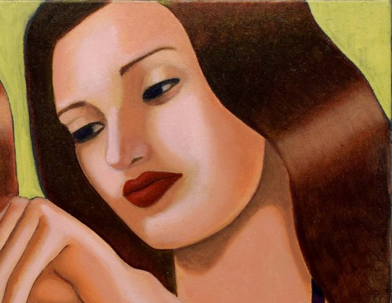 Original Art Deco Women Painting by Andrea Vandoni