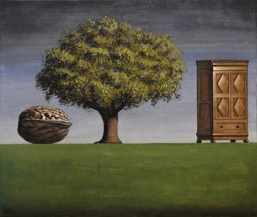 Original Surrealism Tree Paintings by Andrea Vandoni