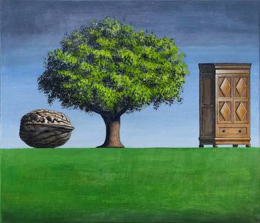 Original Surrealism Tree Paintings by Andrea Vandoni