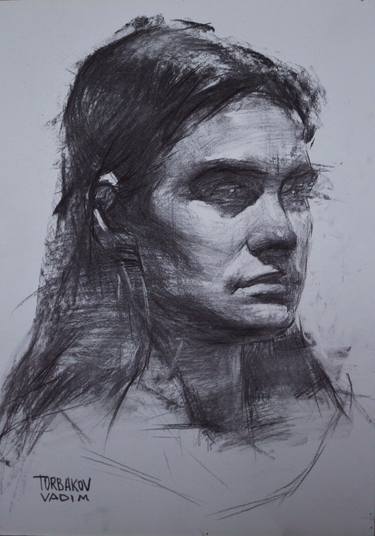 Print of Impressionism Portrait Drawings by Vadim Torbakov