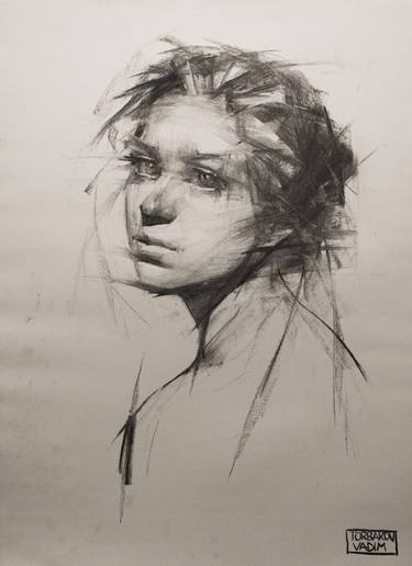Original Portraiture Women Drawings by Vadim Torbakov