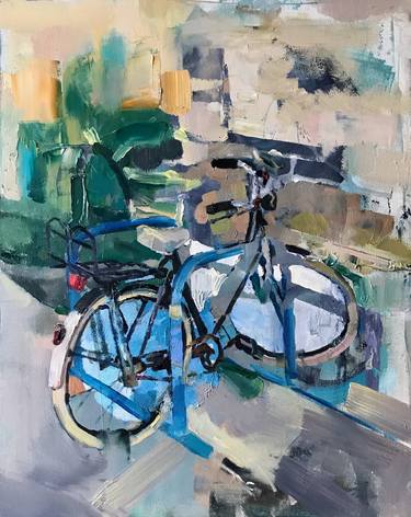 Original Figurative Bicycle Paintings by Andrew Storey