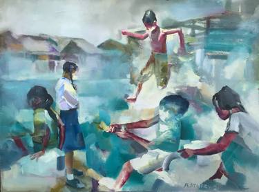 Bathers in a Flooded Jakarta thumb