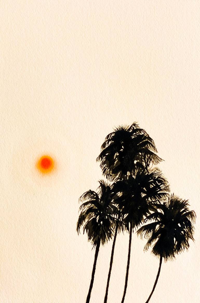 Acanto palm trees Painting by robin maguire | Saatchi Art