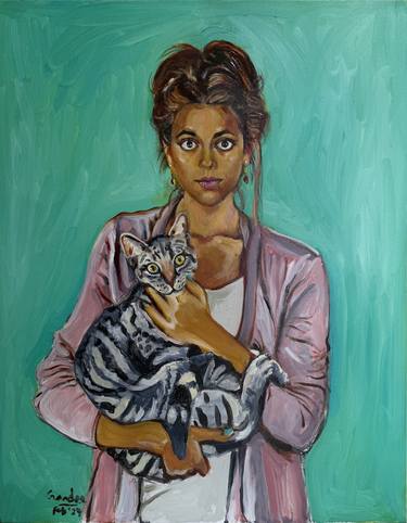 Portrait Of Veena with Sylvester The Cat thumb