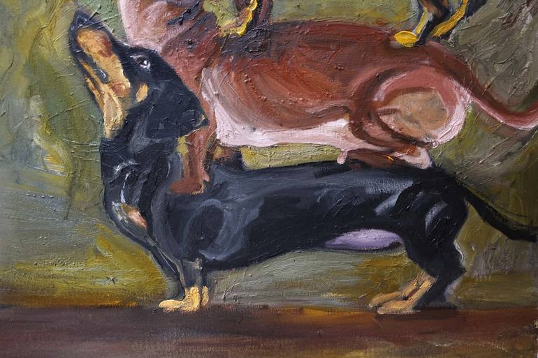 Original Conceptual Dogs Painting by Gandee Vasan