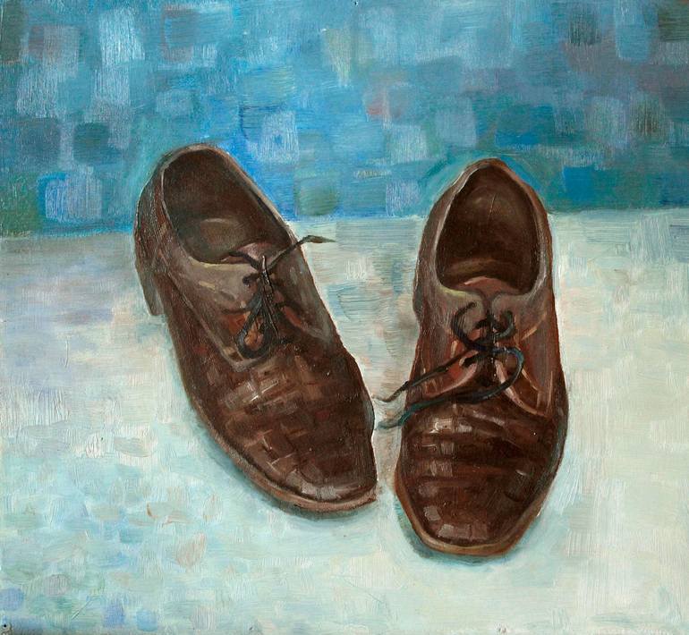 Still Life with Men's Shoes Painting by Nikolay Starostenko | Saatchi Art