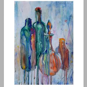 Collection Watercolour Painting, "Bottles" series