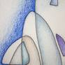 "Crack in the subconscious", 2020, paper, pen, colored pencils, 41x29 cm.

This original drawing shows an abstract figure of a man in a hat. I used blue, scarlet, and red. This is combined with an expressive line and bright spots. I tried to convey in this work the thoughts and feelings of a person immersed in his subconscious.