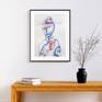 "Crack in the subconscious", 2020, paper, pen, colored pencils, 41x29 cm.

This original drawing shows an abstract figure of a man in a hat. I used blue, scarlet, and red. This is combined with an expressive line and bright spots. I tried to convey in this work the thoughts and feelings of a person immersed in his subconscious.
