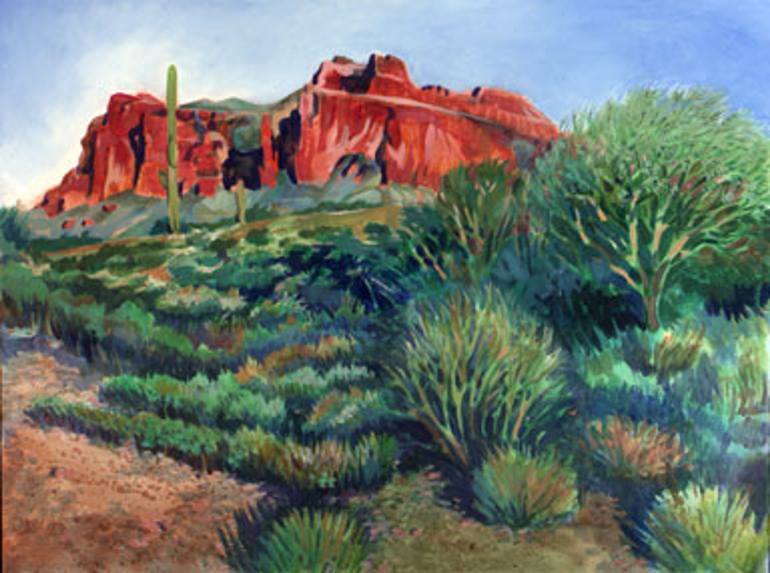 Desert Mountain Tapestry Painting by Kent Looft Saatchi Art