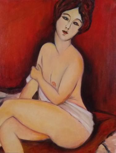 Original Figurative Nude Paintings by Daiga Cēdere-Salnāja