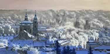 Frosty morning. Prague thumb