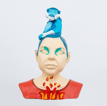 Saatchi Art Artist Alejandra Zermeño -Ake; Sculpture, “Feed your inner fire to silence the little monkey in your head” #art