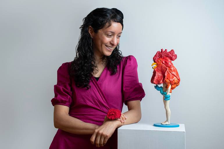 Original Figurative Animal Sculpture by Alejandra Zermeño -Ake