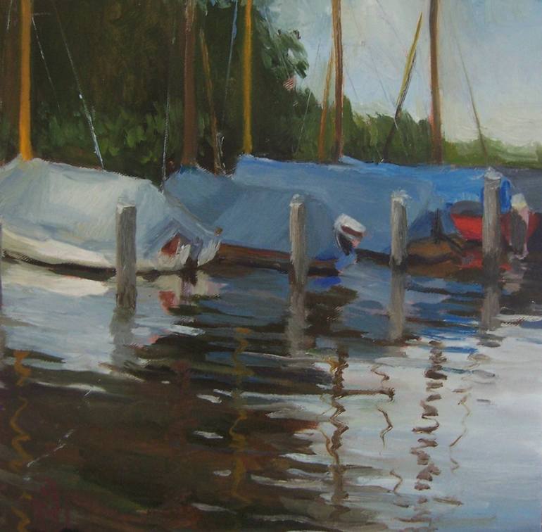 zeilbootjes bij Veenhoop Painting by Margreet Boonstra | Saatchi Art