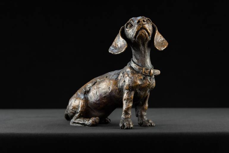 Original Realism Dogs Sculpture by Tanya Russell