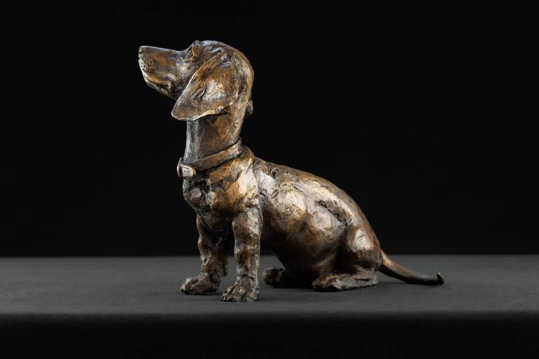 Original Realism Dogs Sculpture by Tanya Russell