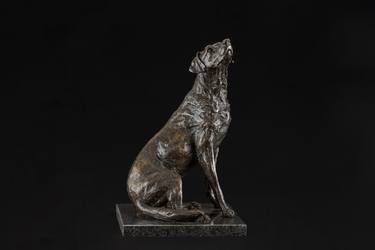 "Affection" Sitting Labrador  (Foundry Bronze metal statue) thumb