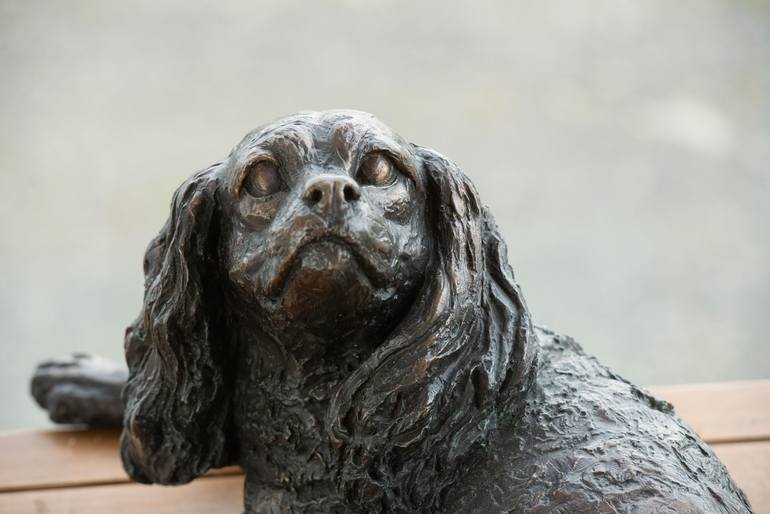 Original Realism Dogs Sculpture by Tanya Russell