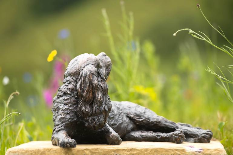 Original Realism Dogs Sculpture by Tanya Russell