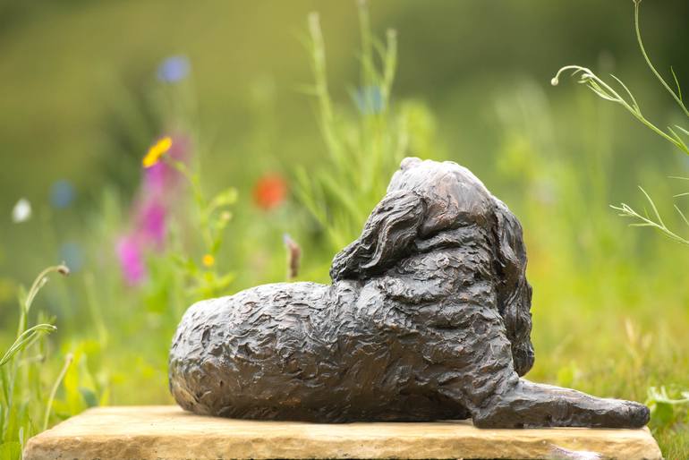Original Realism Dogs Sculpture by Tanya Russell