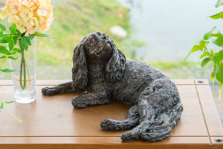 Original Realism Dogs Sculpture by Tanya Russell