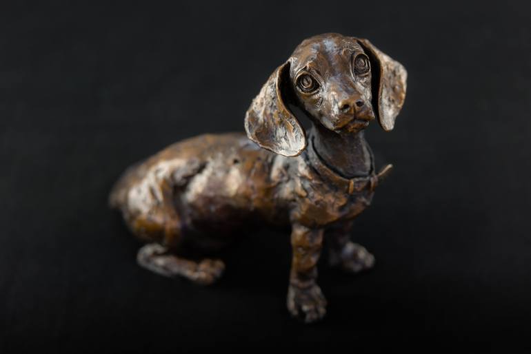 Original Realism Dogs Sculpture by Tanya Russell