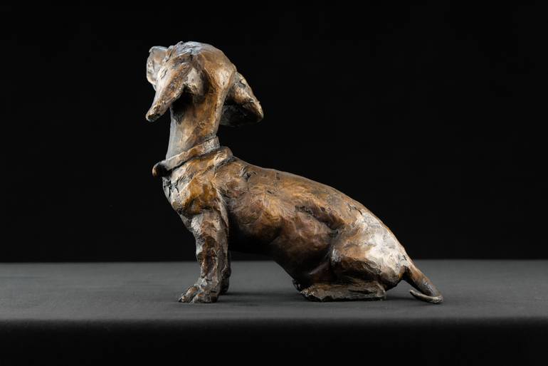 Original Realism Dogs Sculpture by Tanya Russell