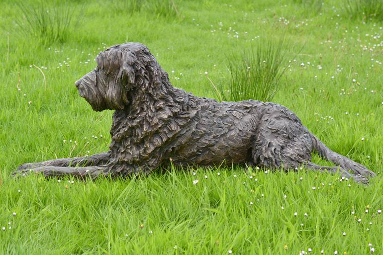 Original Realism Dogs Sculpture by Tanya Russell