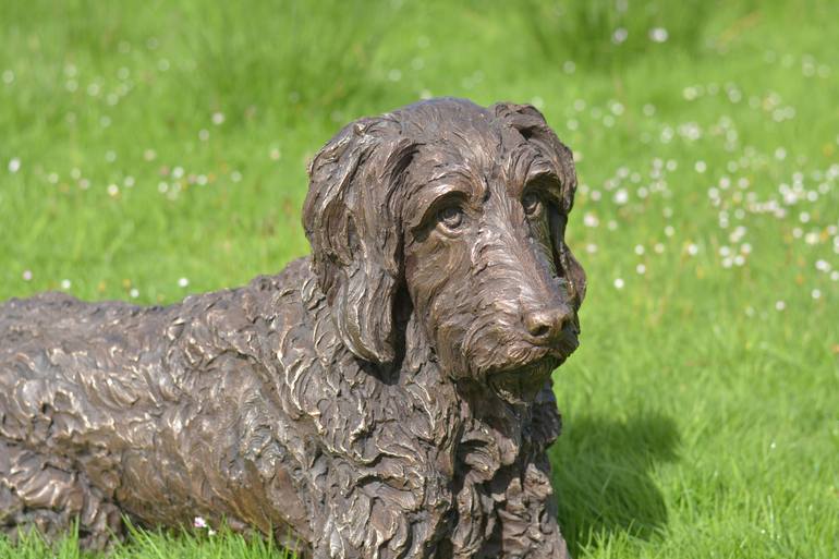 Original Realism Dogs Sculpture by Tanya Russell