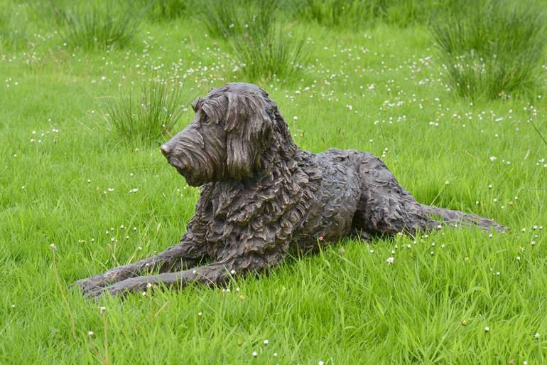Original Realism Dogs Sculpture by Tanya Russell