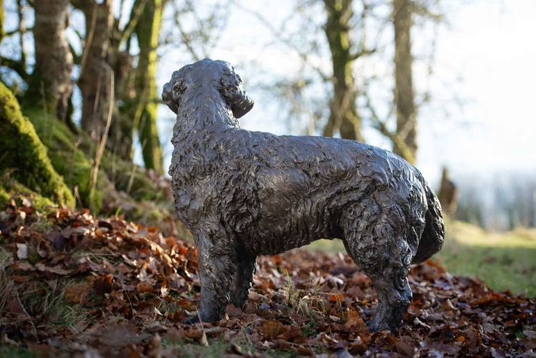 Original Realism Dogs Sculpture by Tanya Russell