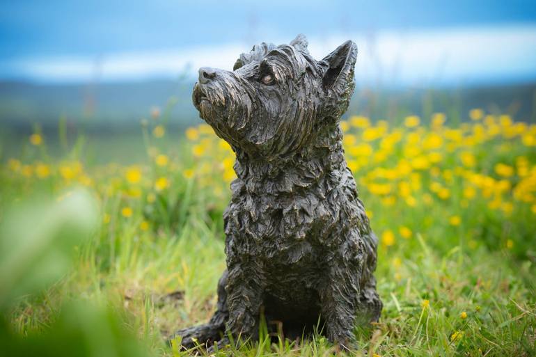 Original Realism Dogs Sculpture by Tanya Russell