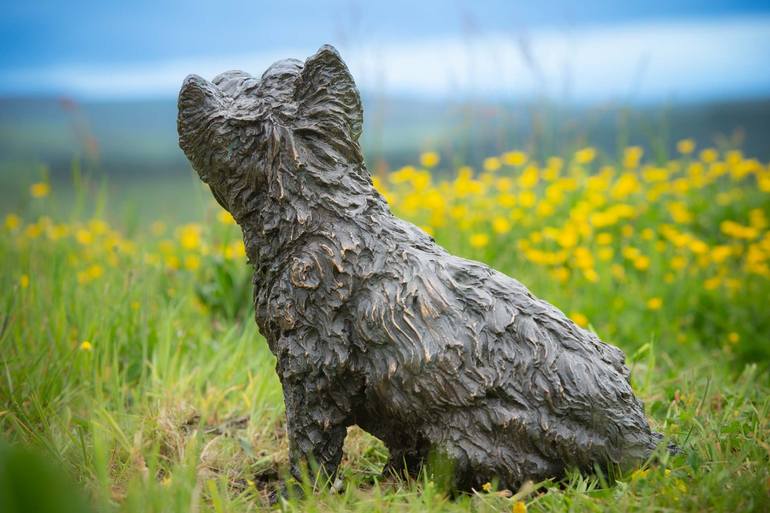 Original Realism Dogs Sculpture by Tanya Russell