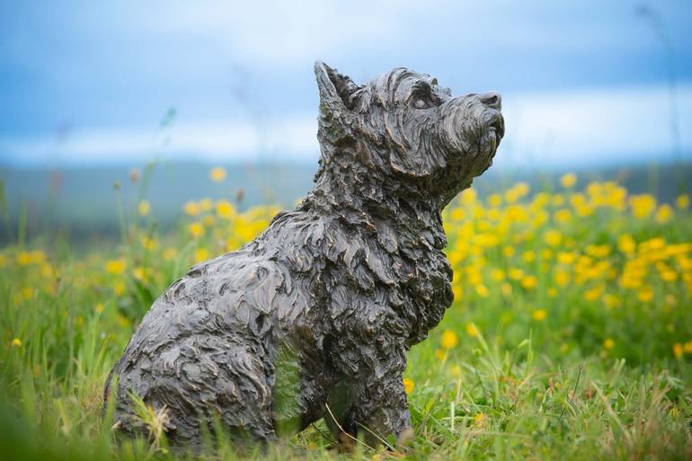 Original Realism Dogs Sculpture by Tanya Russell