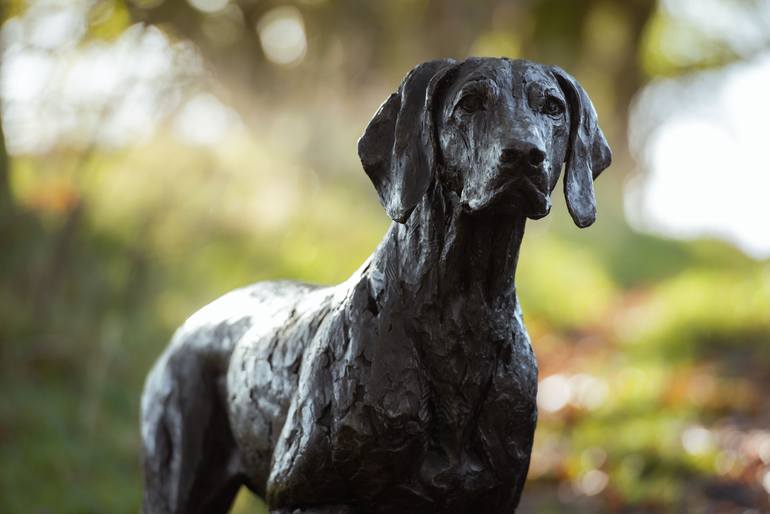 Original Realism Dogs Sculpture by Tanya Russell