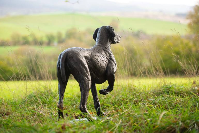 Original Realism Dogs Sculpture by Tanya Russell