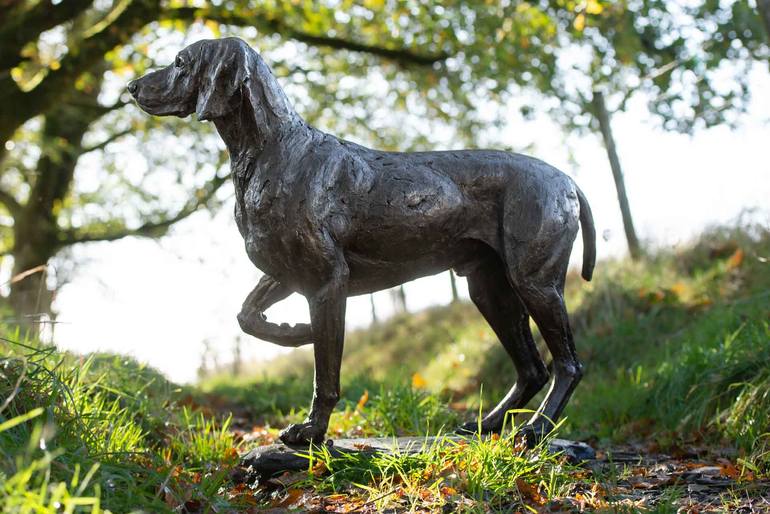 Original Realism Dogs Sculpture by Tanya Russell