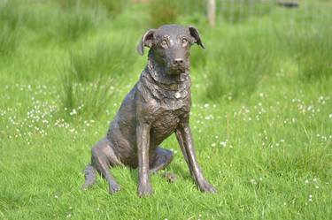 Original Realism Dogs Sculpture by Tanya Russell
