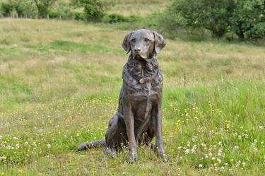 Original Realism Dogs Sculpture by Tanya Russell
