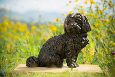 Original Realism Dogs Sculpture by Tanya Russell