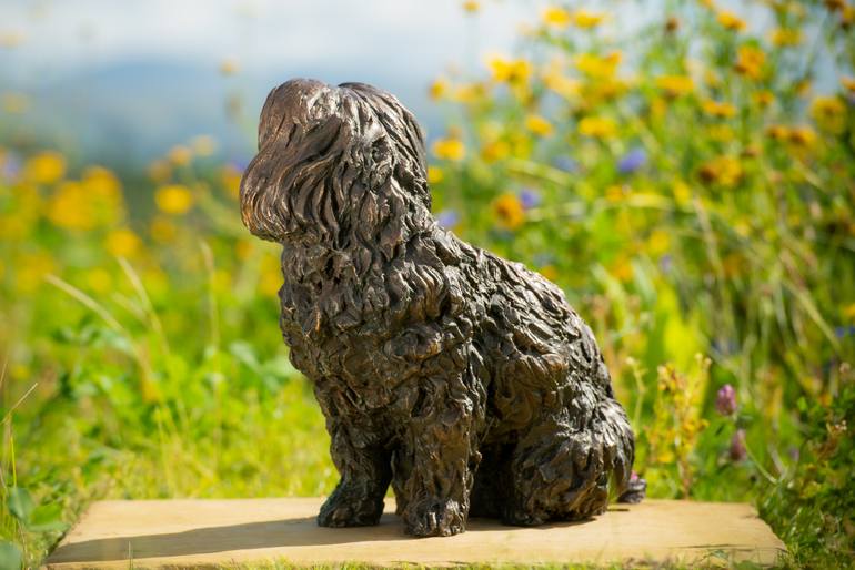 Original Realism Dogs Sculpture by Tanya Russell