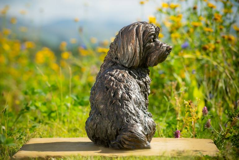 Original Realism Dogs Sculpture by Tanya Russell